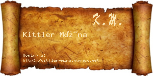 Kittler Mína névjegykártya